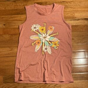 American Eagle Outfitters Floral Tank Top - Dusty Rose